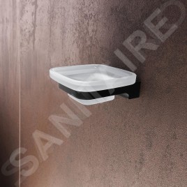 Nimco Maya - Porte-savon avec support, verre dépoli/noir mat MAC 29059C-90