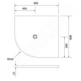 Polysan Flexia - Receveur de douche, 900x800 mm, possibilité de modifier les dimensions, blanc 91231