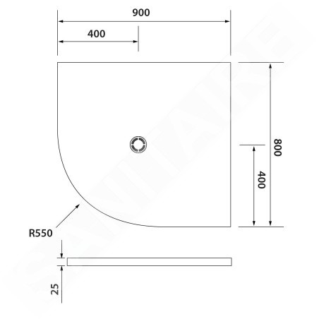 Polysan Flexia - Receveur de douche, 900x800 mm, possibilité de modifier les dimensions, blanc 91231