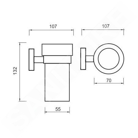 Nimco Unix - Pot à brosse à dents et à dentifrice avec support, verre dépoli/acier inoxydable découpé UNM 13058W-10