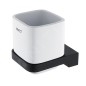 Nimco Maya - Pot à brosse à dents et dentifrice avec support, céramique blanche/noir mat MAC 29058K-90