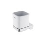 Nimco Maya - Pot à brosse à dents et à dentifrice avec support, céramique blanche/chrome MA 29058K-26