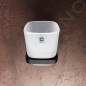 Nimco Maya - Pot à brosse à dents et à dentifrice avec support, verre dépoli/noir mat MAC 29058C-90