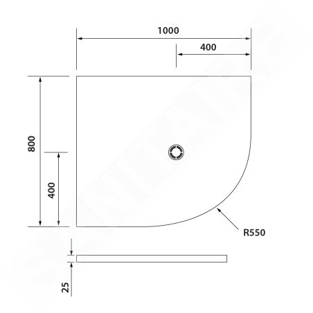 Polysan Flexia - Receveur de douche, 1000x800 mm, possibilité de modifier les dimensions, blanc 91241