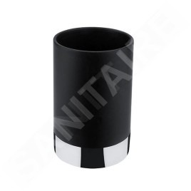 Nimco Lio - Gobelet pour brosse à dents et dentifrice, noir / chrome Li 25058-90