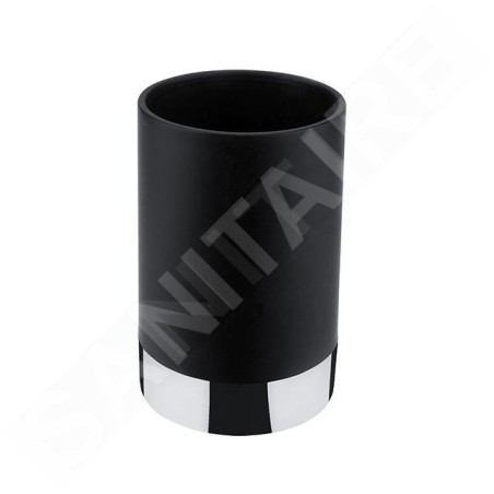 Nimco Lio - Gobelet pour brosse à dents et dentifrice, noir / chrome Li 25058-90