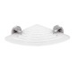 Nimco Unix - Tablette d'angle IXI, 230 mm, plexiglas mat/acier inoxydable poli UNM X211-10