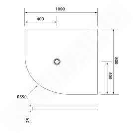 Polysan Flexia - Receveur de douche, 1000x800 mm, possibilité de modifier les dimensions, blanc 91251