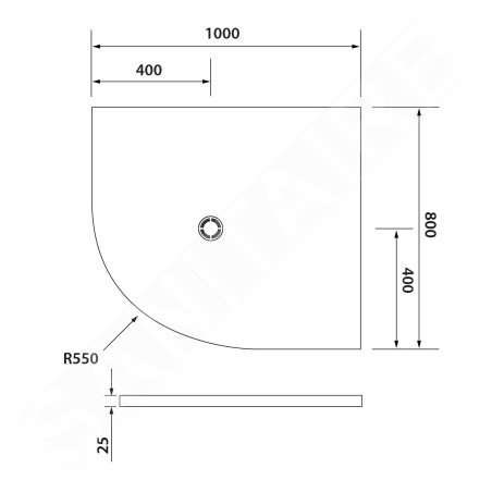 Polysan Flexia - Receveur de douche, 1000x800 mm, possibilité de modifier les dimensions, blanc 91251