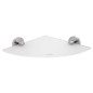 Nimco Unix - Tablette d'angle, 252 mm, verre dépoli/acier inoxydable découpé UNM 13091RB-10