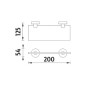 Nimco Unix - Tablette, longueur 200 mm, verre dépoli/acier inoxydable découpé UNM 13091B-20-10