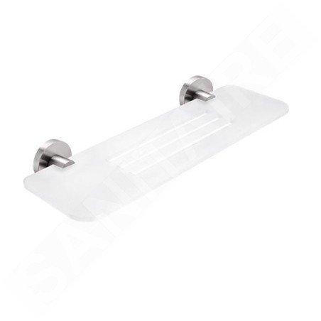 Nimco Unix - Tablette IXI, longueur 400 mm, plexiglas mat/acier inoxydable poli UNM X340-10