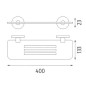 Nimco Unix - Tablette IXI, longueur 400 mm, plexiglas mat/acier inoxydable poli UNM X340-10