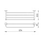 Nimco Unix - Tablette avec porte-serviettes, longueur 654 mm, acier inoxydable brossé UNM 13063-10
