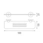 Nimco Unix - Tablette IXI, longueur 500 mm, plexiglas mat/acier inoxydable poli UNM X350-10