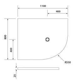 Polysan Flexia - Receveur de douche, 1100x800 mm, possibilité de modifier les dimensions, blanc 91261