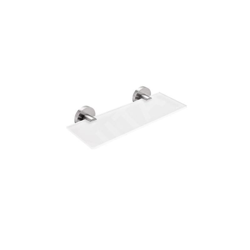 Nimco Unix - Tablette, longueur 300 mm, verre dépoli/acier inoxydable découpé UNM 13091B-30-10