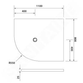Polysan Flexia - Receveur de douche, 1100x800 mm, possibilité de modifier les dimensions, blanc 91271