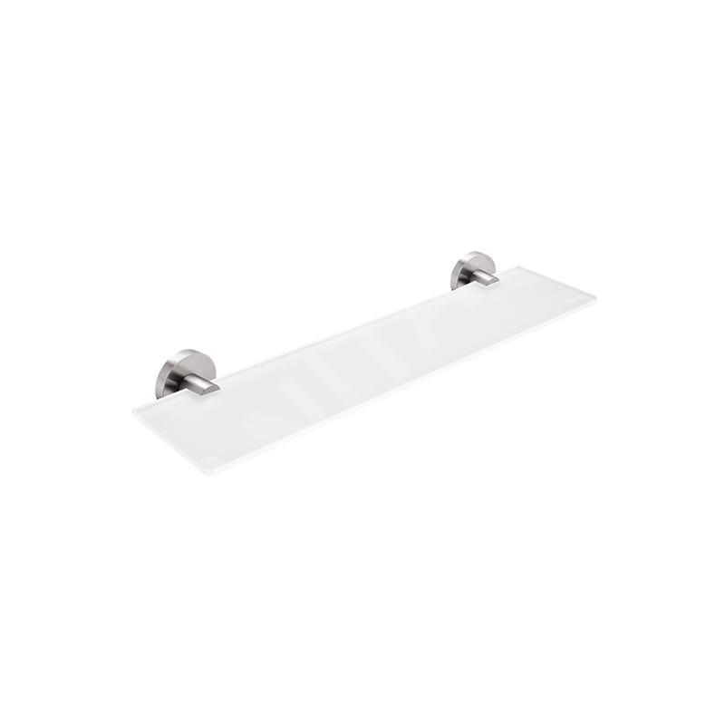 Nimco Unix - Tablette, longueur 500 mm, verre dépoli/acier inoxydable découpé UNM 13091B-50-10