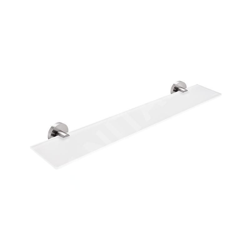 Nimco Unix - Tablette, longueur 600 mm, verre dépoli/acier inoxydable découpé UNM 13091B-60-10