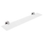 Nimco Unix - Tablette, longueur 600 mm, verre dépoli/acier inoxydable découpé UNM 13091B-60-10