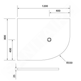 Polysan Flexia - Receveur de douche, 1200x800 mm, possibilité de modifier les dimensions, blanc 91281