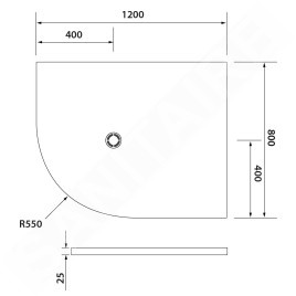 Polysan Flexia - Receveur de douche, 1200x800 mm, possibilité de modifier les dimensions, blanc 91291