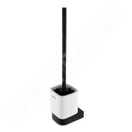 Nimco Nikau - Brosse de WC avec support, blanc céramique / noir mat NKC 30094KN-90