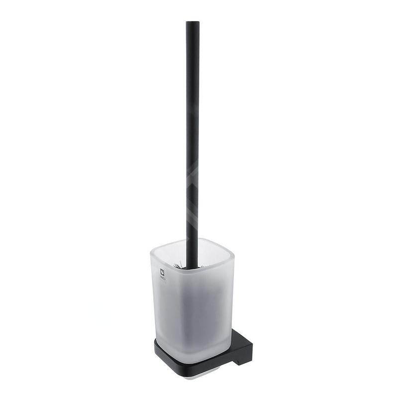 Nimco Maya - Brosse de toilette avec support, verre dépoli/noir mat MAC 29094CN-90