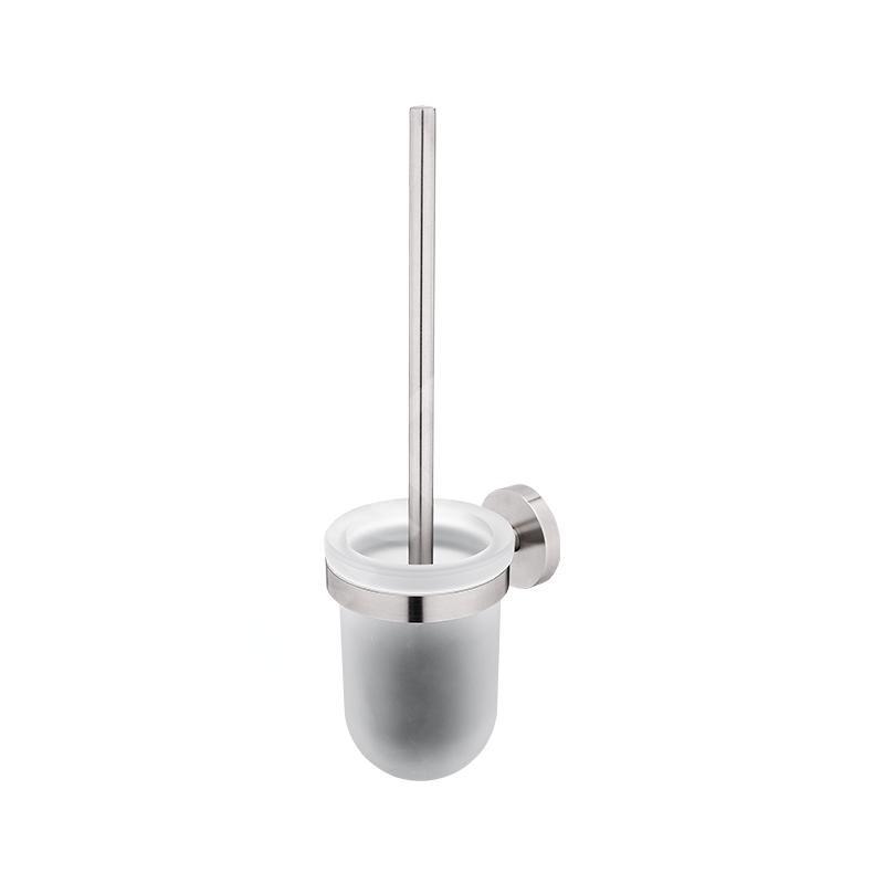 Nimco Unix - Brosse de toilette avec support, verre dépoli / acier inoxydable brossé UNM 13094WN-10