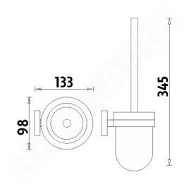 Nimco Unix - Brosse de toilette avec support, verre dépoli / acier inoxydable brossé UNM 13094WN-10