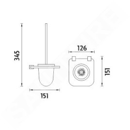 Nimco Bormo - Brosse de WC avec suport, verre dépoli/chrome BR X3-94WN-26
