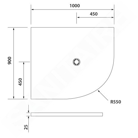 Polysan Flexia - Receveur de douche, 1000x900 mm, possibilité de modifier les dimensions, blanc 91321