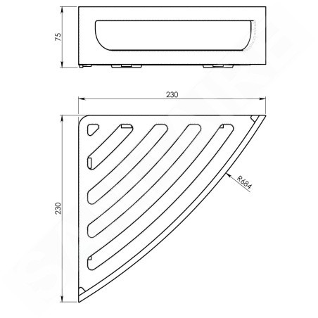 Sapho Gedy Smart - Tablette d’angle, chrome CP80