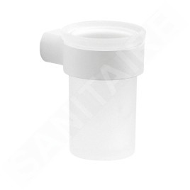 Sapho Gedy Pirenei - Verre pour brosse à dents et dentifrice, avec support, blanc mat/verre satiné PI1002