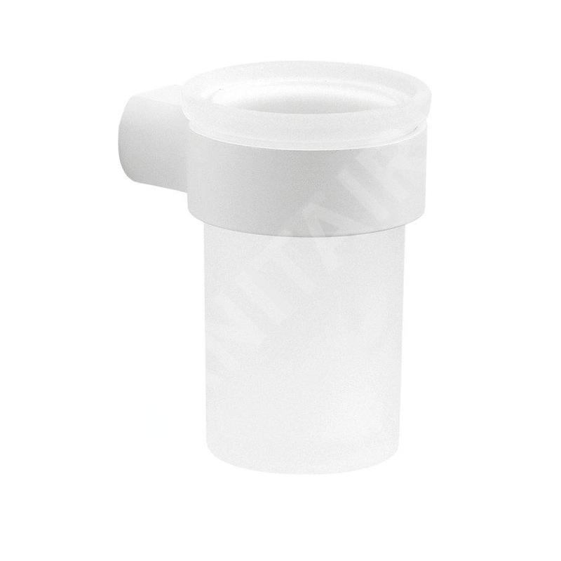 Sapho Gedy Pirenei - Verre pour brosse à dents et dentifrice, avec support, blanc mat/verre satiné PI1002