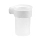 Sapho Gedy Pirenei - Verre pour brosse à dents et dentifrice, avec support, blanc mat/verre satiné PI1002