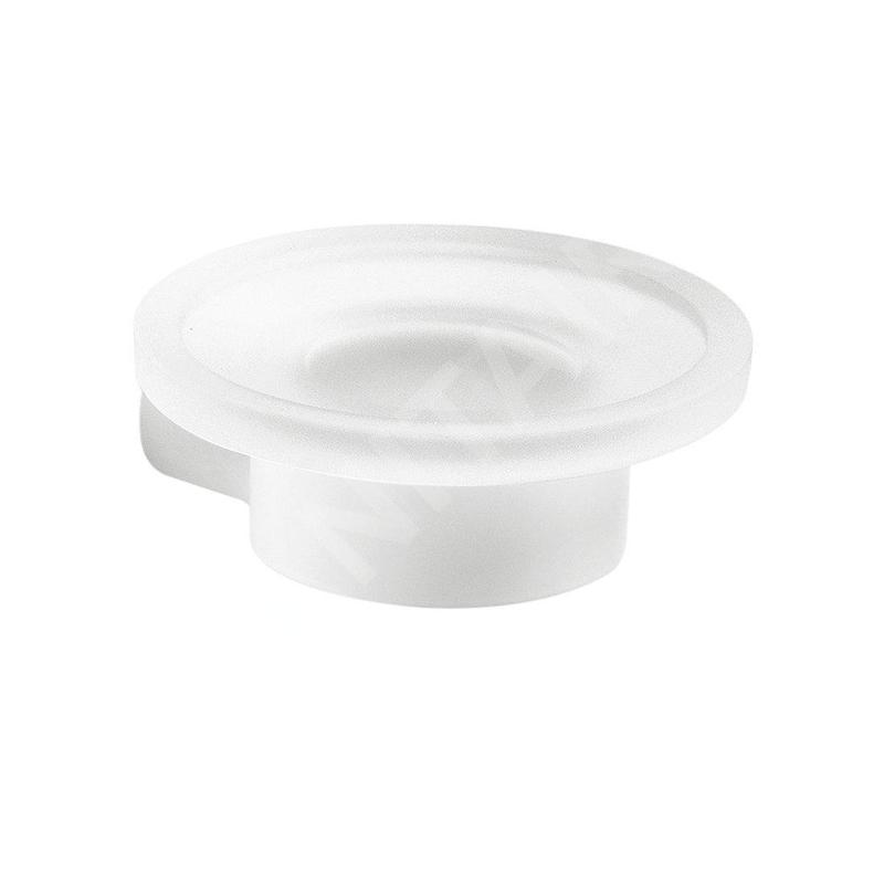 Sapho Gedy Pirenei - Porte-savon avec support, blanc mat/verre satiné PI1102