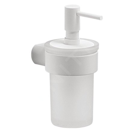 Sapho Gedy Pirenei - Distributeur de savon avec support, blanc/ verre satiné PI8102