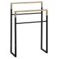 Sapho Ska - Porte-serviettes sur pied, noir mat/chêne SKA308