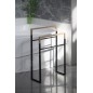 Sapho Ska - Porte-serviettes sur pied, noir mat/chêne SKA308