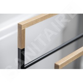 Sapho Ska - Porte-serviettes sur pied, noir mat/chêne SKA308