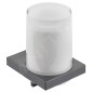 Keuco Edition 11 - Distributeur de savon avec support, 180 ml, verre dépoli/chrome noir 11152139000