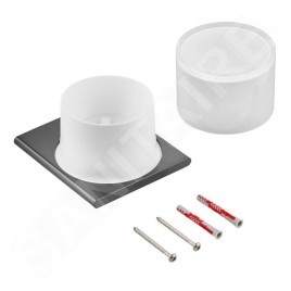 Keuco Edition 400 - Distributeur de savon avec support, 150 ml, verre dépoli/chrome noir 11552139000