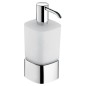 Keuco Elegance - Distributeur de savon avec support, 220 ml, verre dépoli/chrome 11654019001