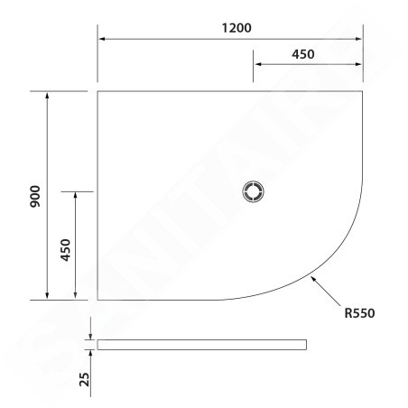 Polysan Flexia - Receveur de douche, 1200x900 mm, possibilité de modifier les dimensions, blanc 91371