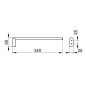 Keuco Edition 400 - Porte-serviettes, longueur 340 mm, chrome noir 11522130000