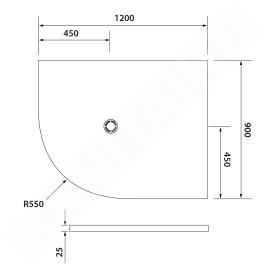 Polysan Flexia - Receveur de douche, 1200x900 mm, possibilité de modifier les dimensions, blanc 91391