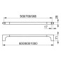 Keuco Edition 400 - Porte-serviettes, longueur 800 mm, chrome noir brossé 11501130800