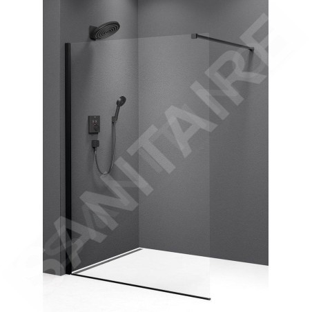 Polysan Modular Shower - Paroi de douche 800 x 2000 mm, verre clair/noir mat MS1-80B
